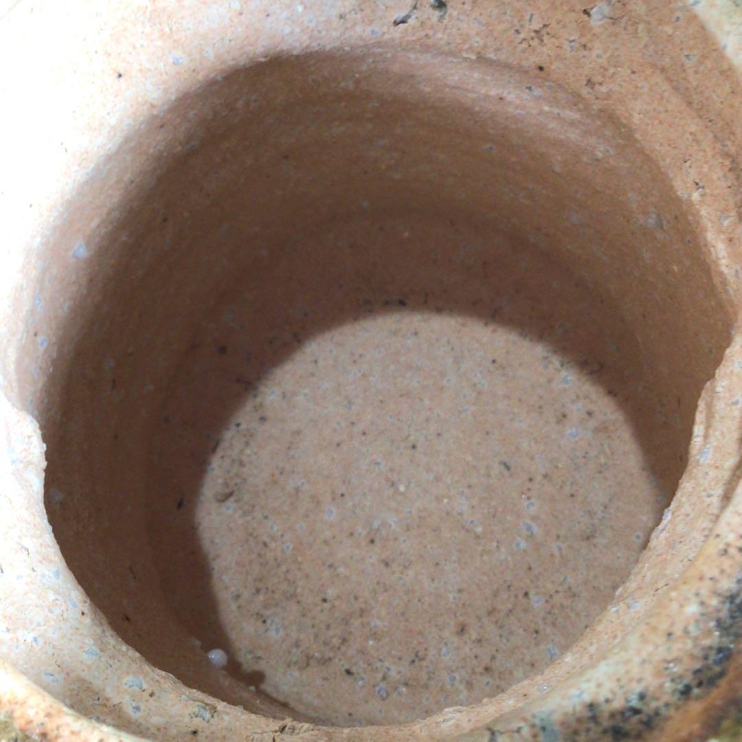 Ｎ６６６　水指　『信楽焼』『普門窯　小川青峰造』『耳付水指』　共箱　茶道具