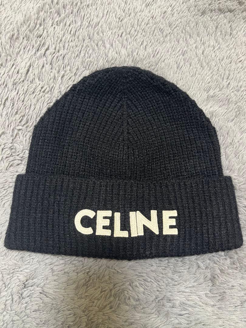 CELINE ブラック ニット帽 ビーニー