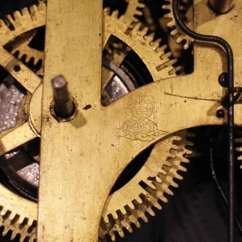 アンティーク アールデコ 冨尾時計地球鶏マーク 掛け時計 柱時計 振り子