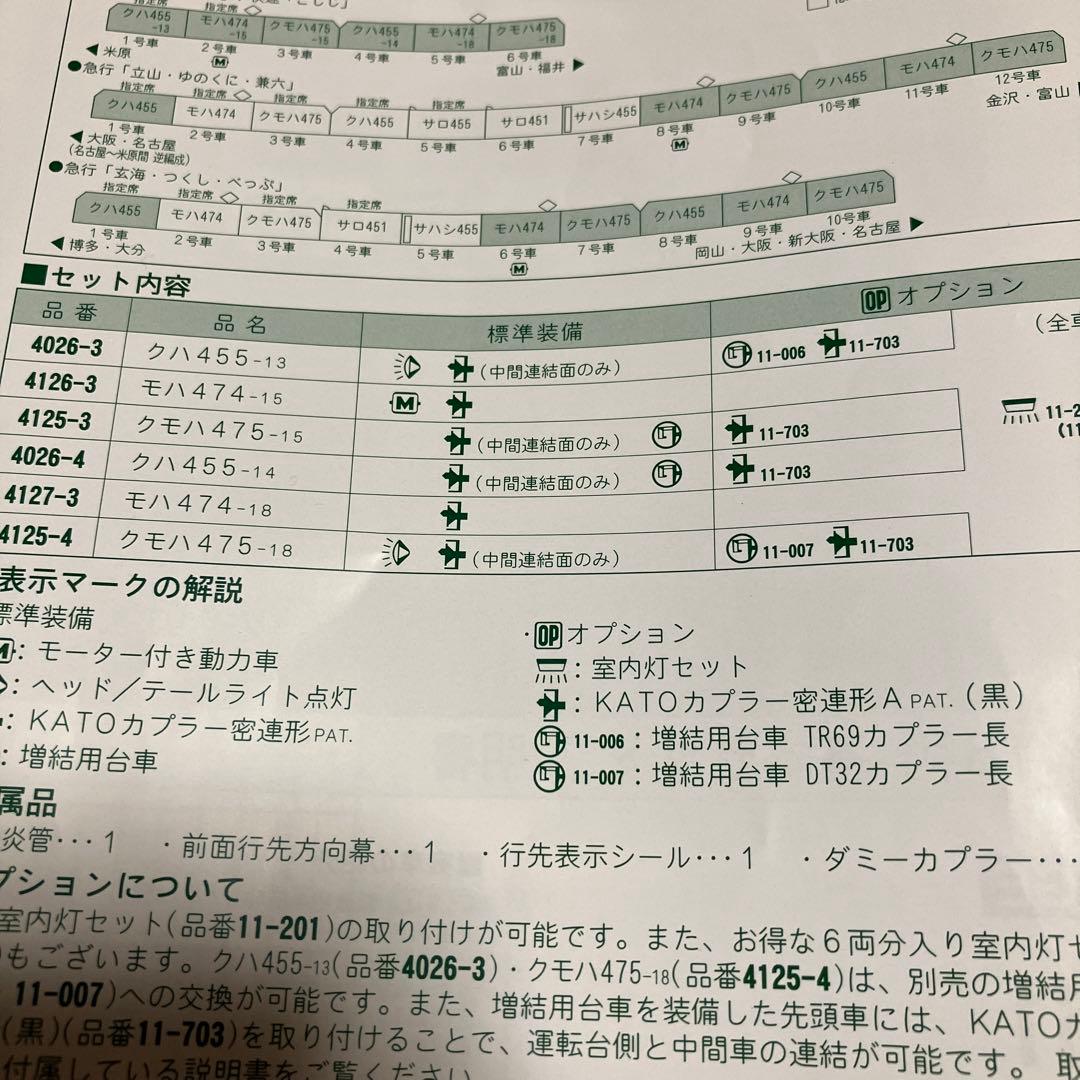 KATO 475系　485系　505