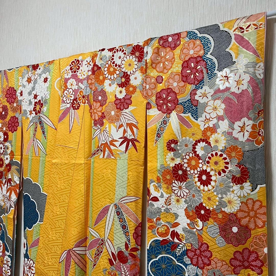 KJ2519 振袖 身丈169.5cm 正絹 着物 成人式 トールサイズ