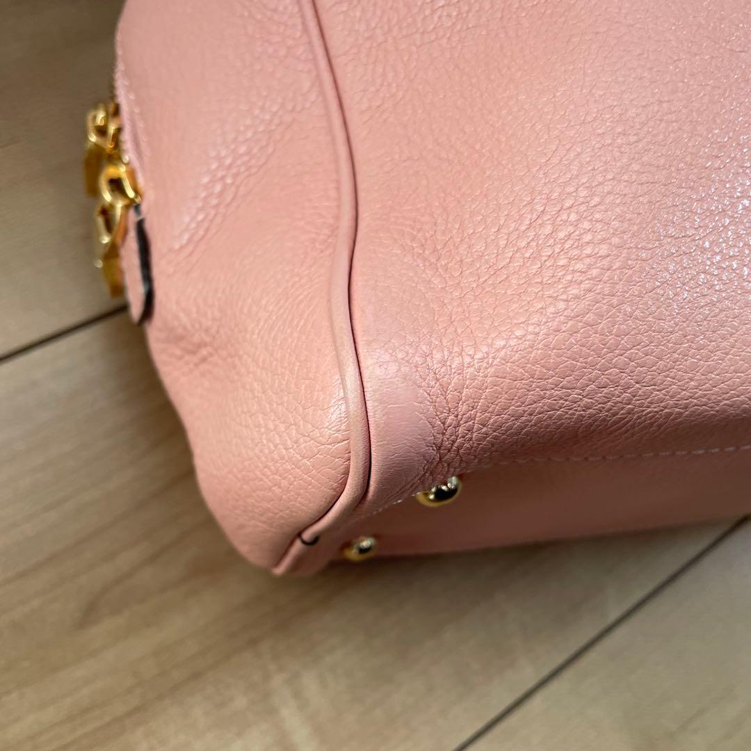 ロエベ　ヘリテージ　ハンドバッグ　ミニボストン　ロゴ型押し