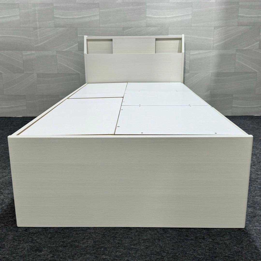 ニトリ シングル ベッドフレーム 収納付き フレームのみ 白 d3598