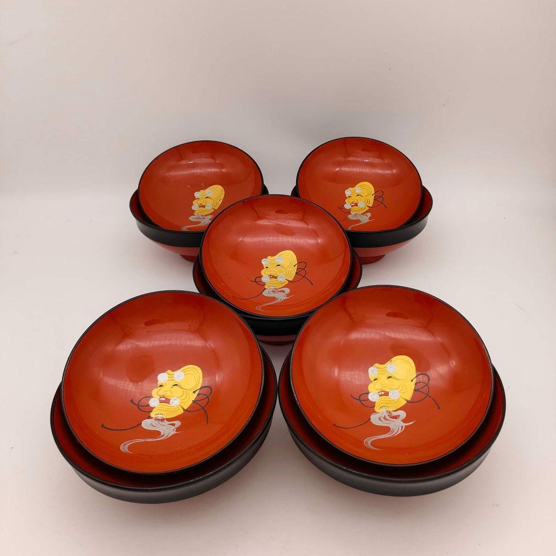 ② 會津塗 塗師 渡部喜三郎 本漆 蓋付き椀 堅地仕上 骨董 フォロー割