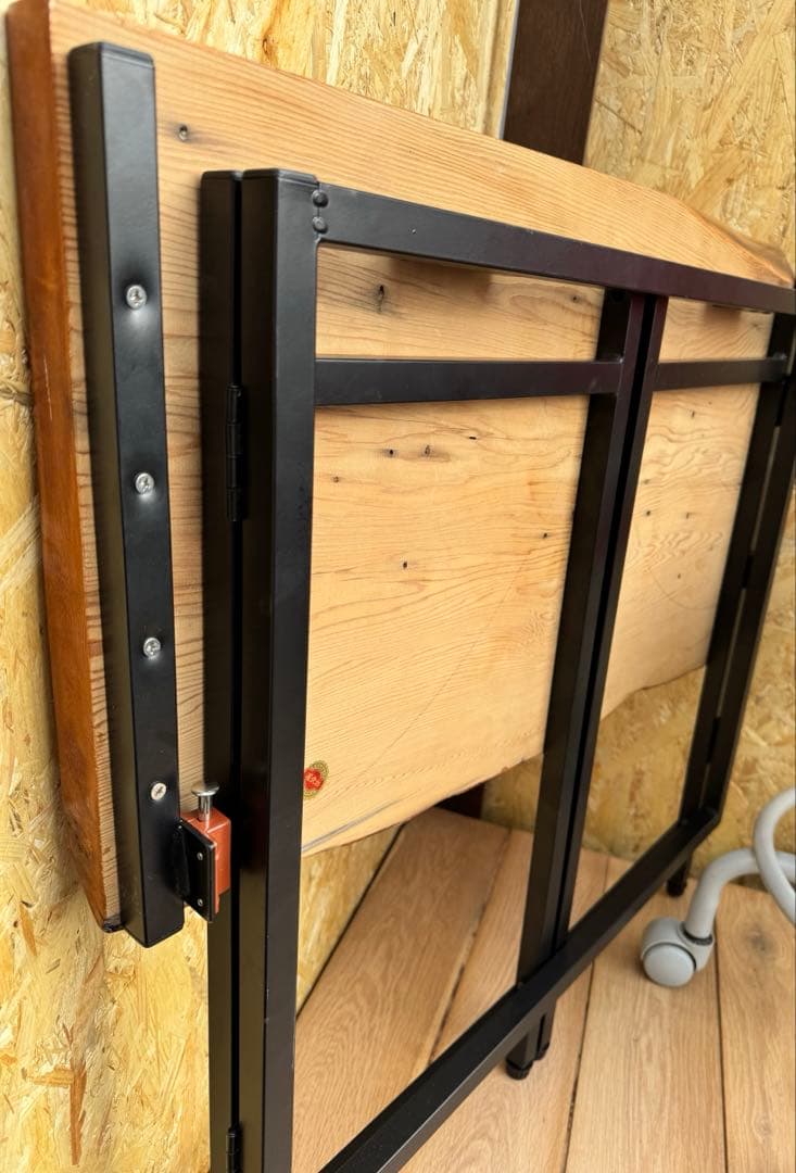 屋久杉　一枚板　テーブル　ウレタン塗装　アイアン脚付