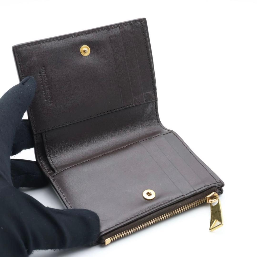 【極美品】BOTTEGAVENETA カセット 二つ折り財布　ブラウン