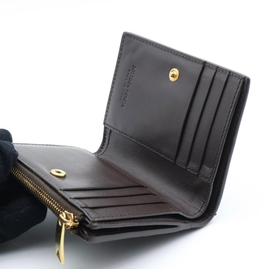【極美品】BOTTEGAVENETA カセット 二つ折り財布　ブラウン