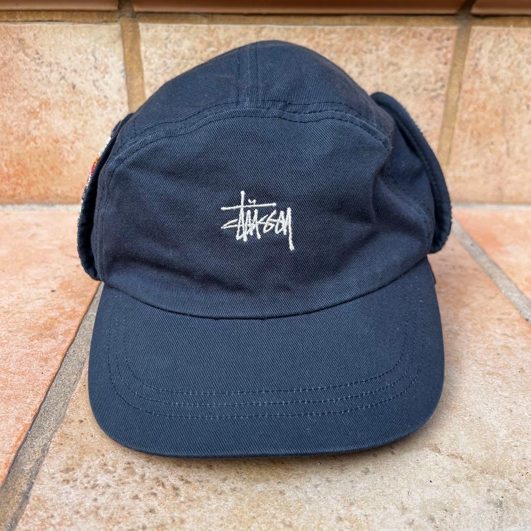 着画あり‼️90s STUSSY OLD STUSSY フライトキャップ ネイビー
