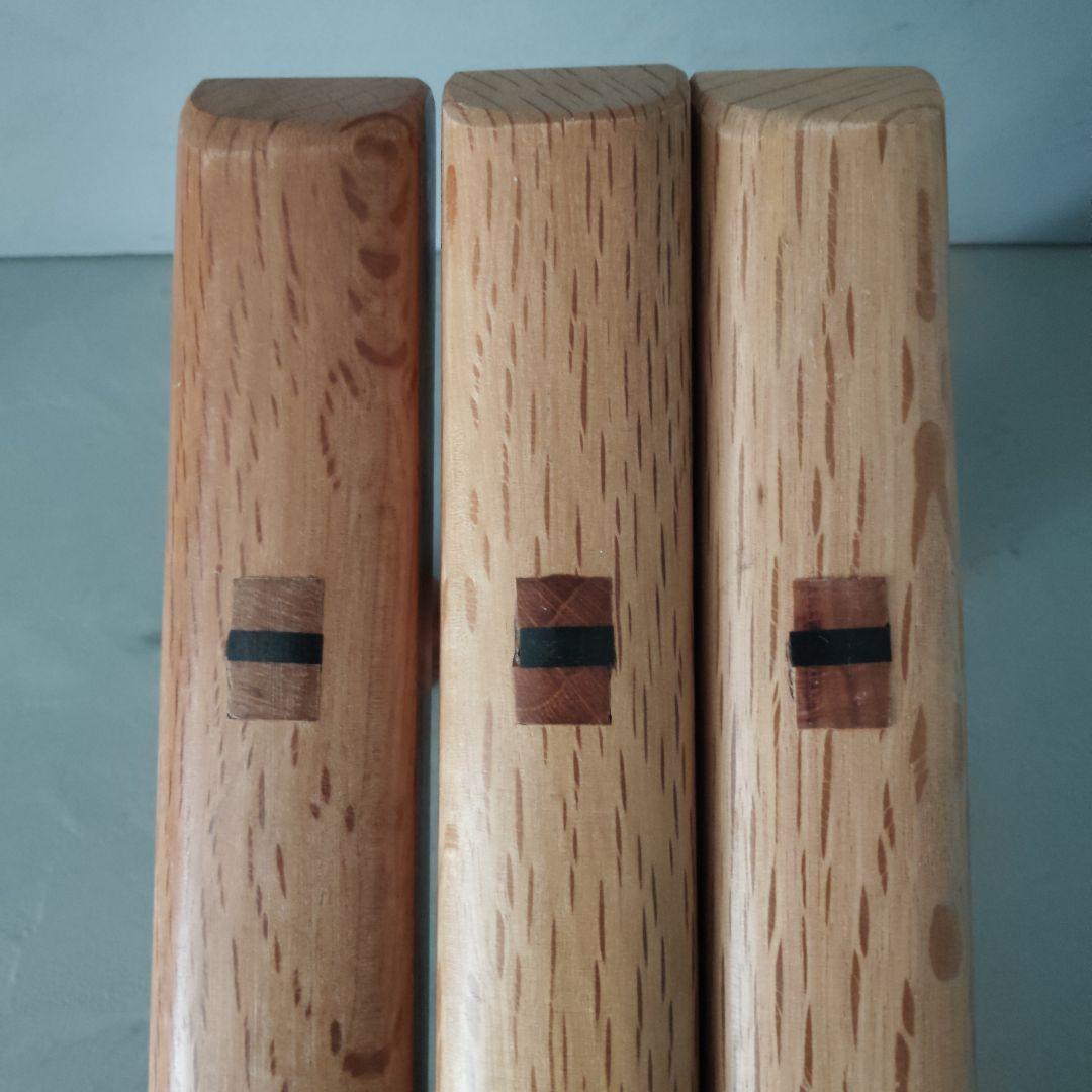 トンファー　3個セット　沖縄空手　古流武術　古武道　日本製　全長44cm　赤樫