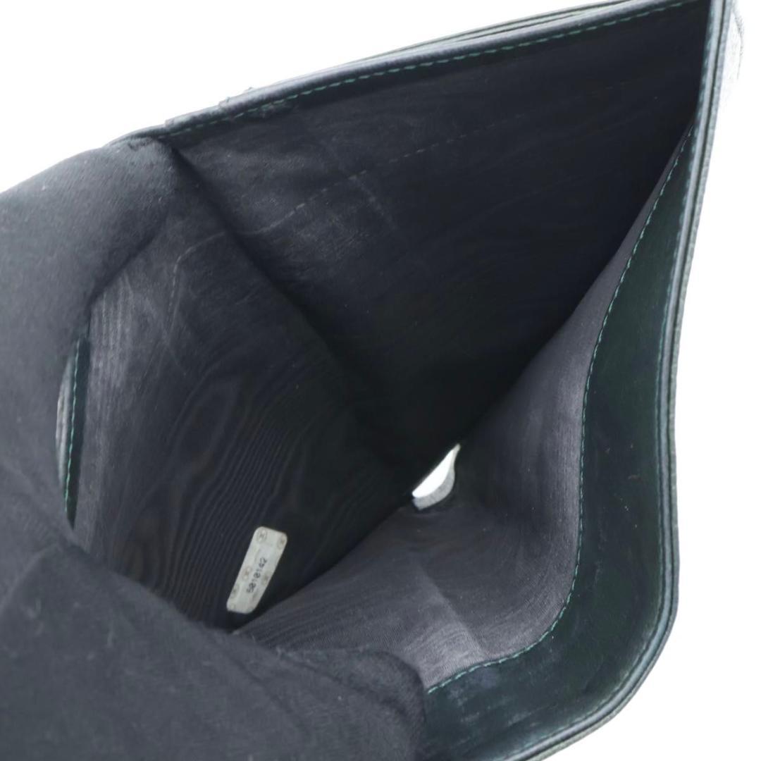 【極美品】CHANEL デカココ　三つ折り財布　キャビアスキン　グリーン