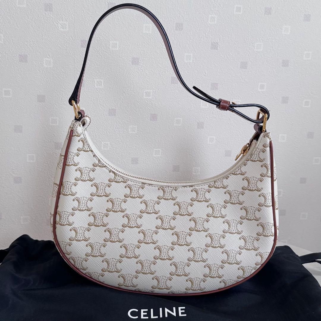 CELINE セリーヌ AVA トリオンフキャンバス ハンドバッグ ホワイト
