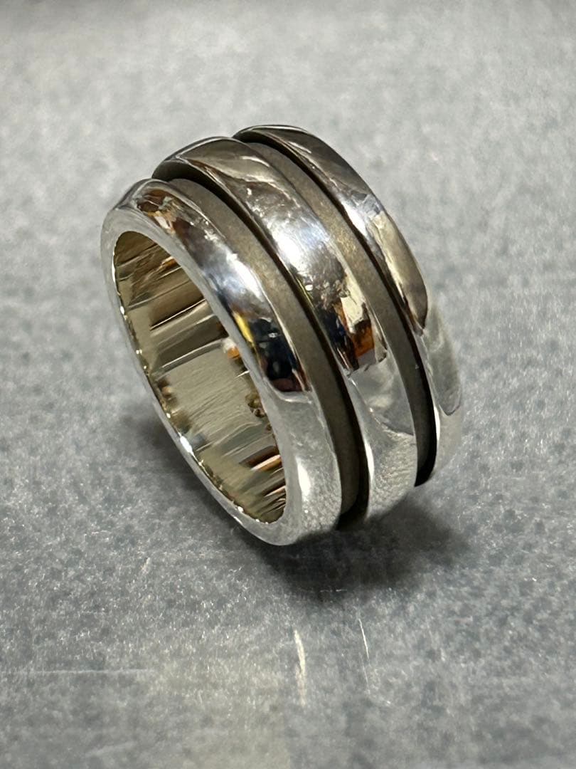 Tiffany&co. ティファニーグルーブド ダブルライン10号シルバーリング