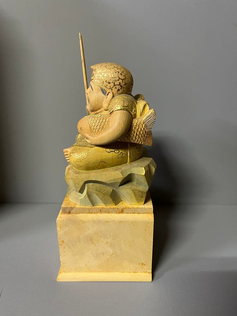 特別価格　恵比寿　大黒　セット　木彫り　彩色　手彫　柘植材　31