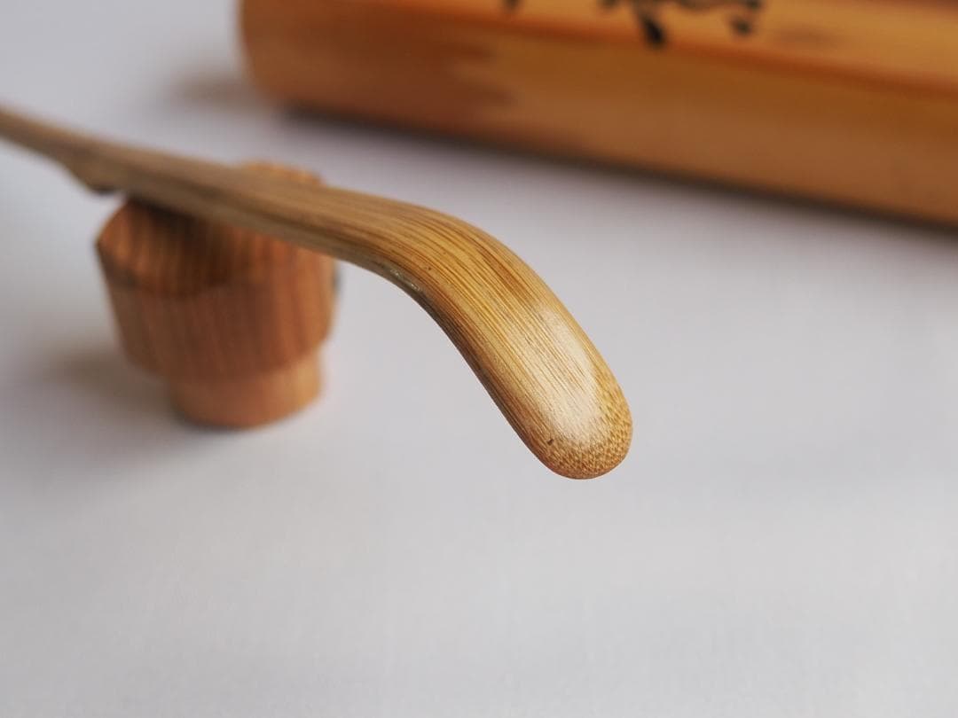 大徳寺511世管長 立花大亀造『竹茶杓』銘：一葉（共箱・共筒）