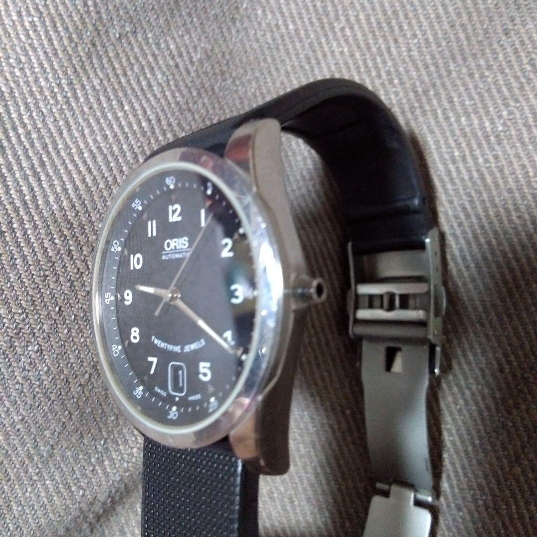 ORIS 自動巻き 黒文字盤 ラバーベルト