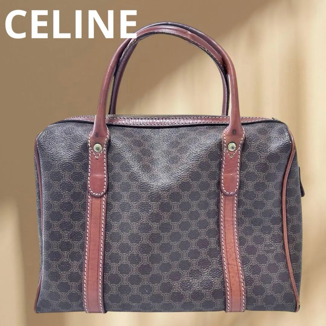 セリーヌ バッグ ハンド ミニボストン マカダム柄 レザー CELINE