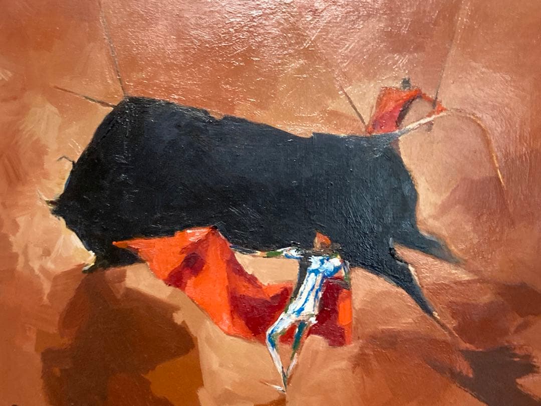 最終値下げ/真作 原画 /大野元三 『マドリッドの日曜日』油彩画(原画) 額装品