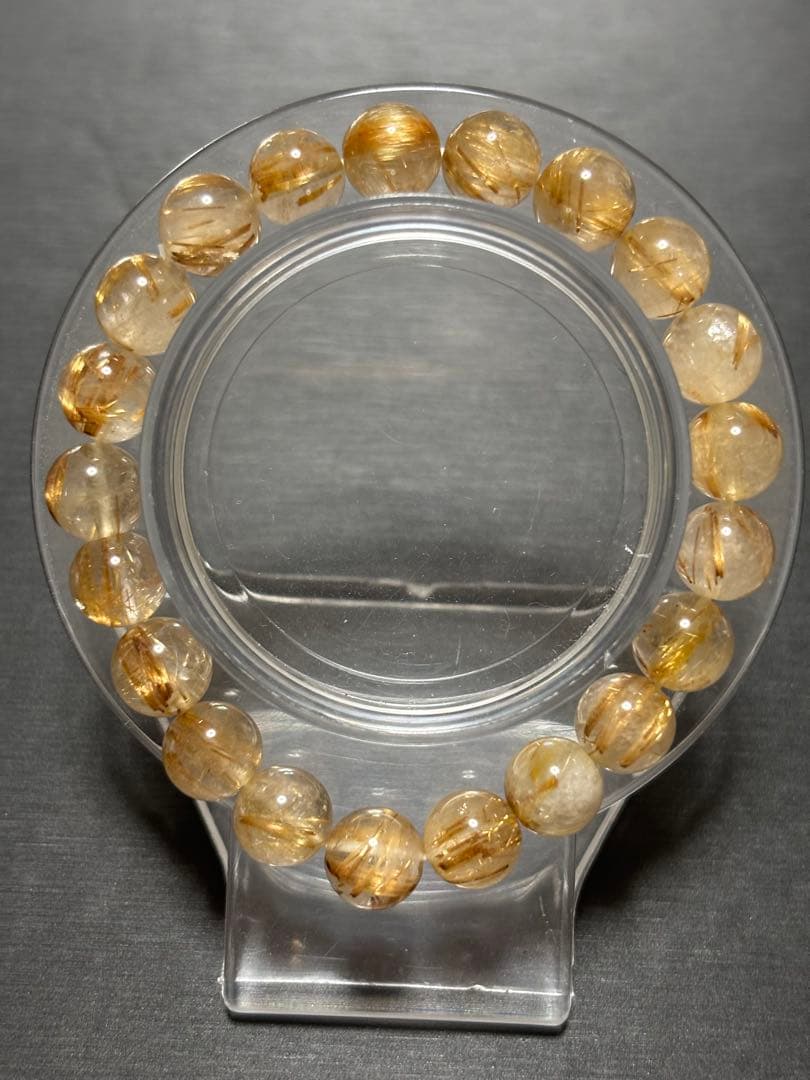 【特価】ゴールドルチル　内径16 9.2ミリ玉　パワーストーンブレス　天然石⑩