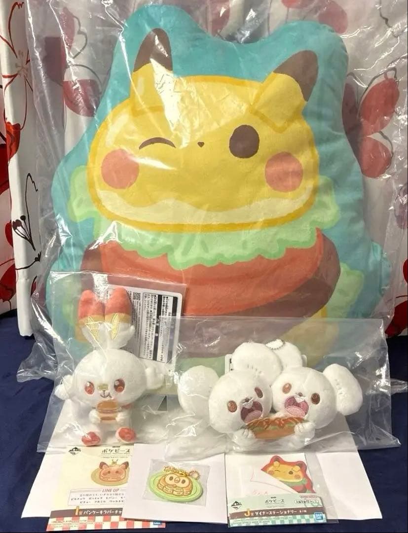 ポケピース　一番くじ　ぬいぐるみ　D賞　ピカチュウ　F賞　ワッカネズミ　ビバニー
