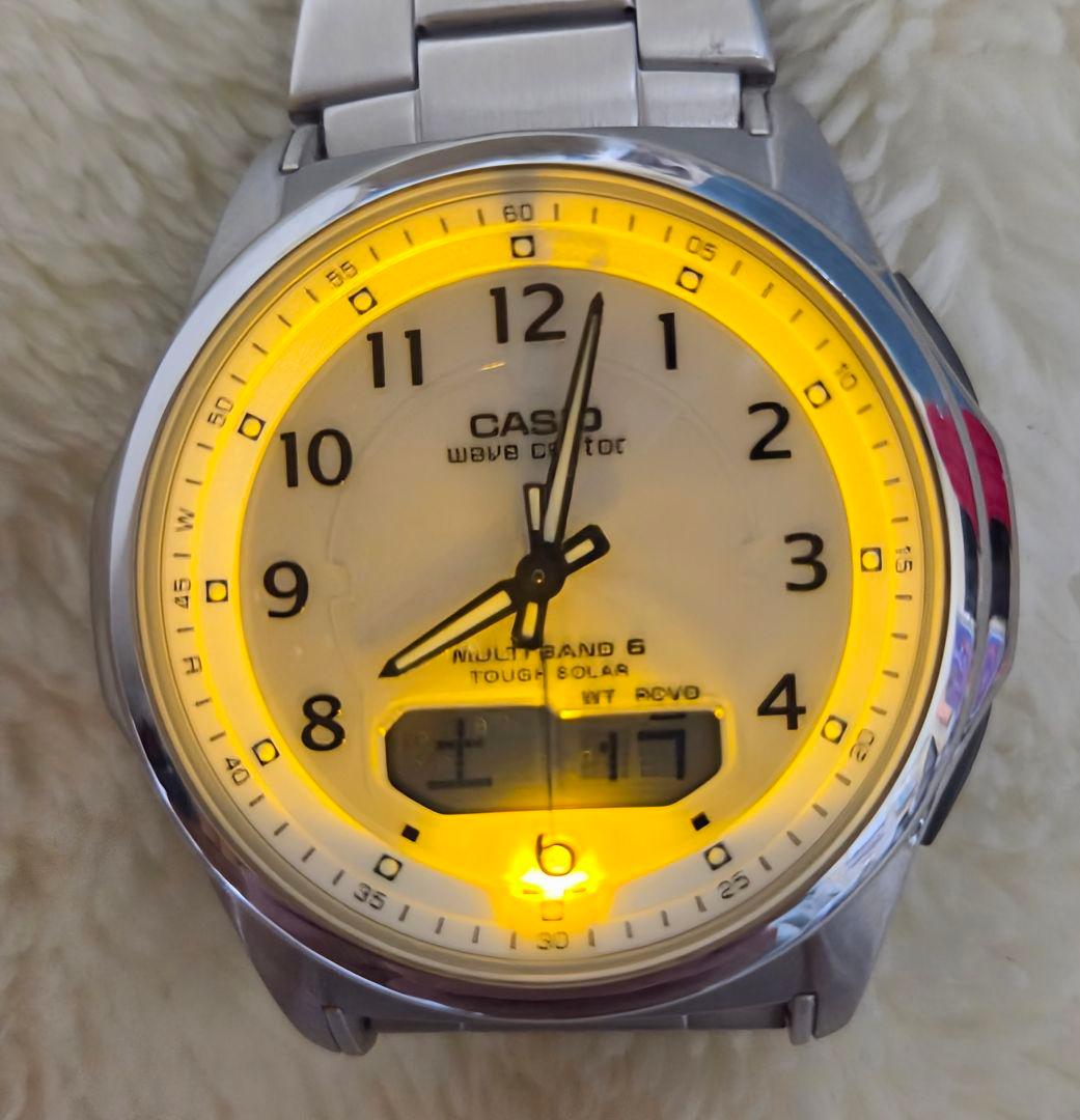 【新品・未使用・国内正規品】CASIO ソーラー/デジアナ/電波受信 ホワイト色