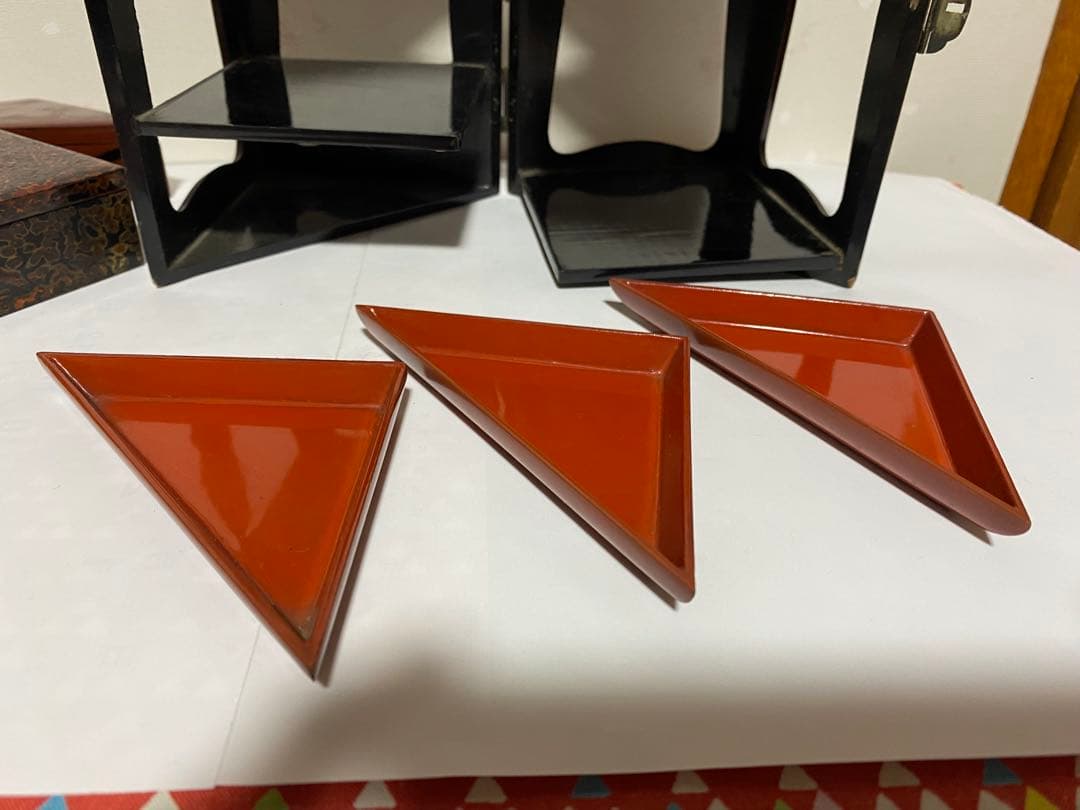 ♦明治時代工芸品 花見 野立て用 四段携帯弁当箱 提重 漆器 古美術品 骨董品