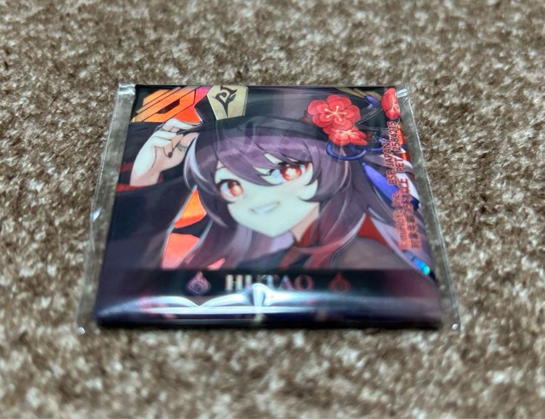 原神 胡桃 ホログラムスクエア缶バッジ