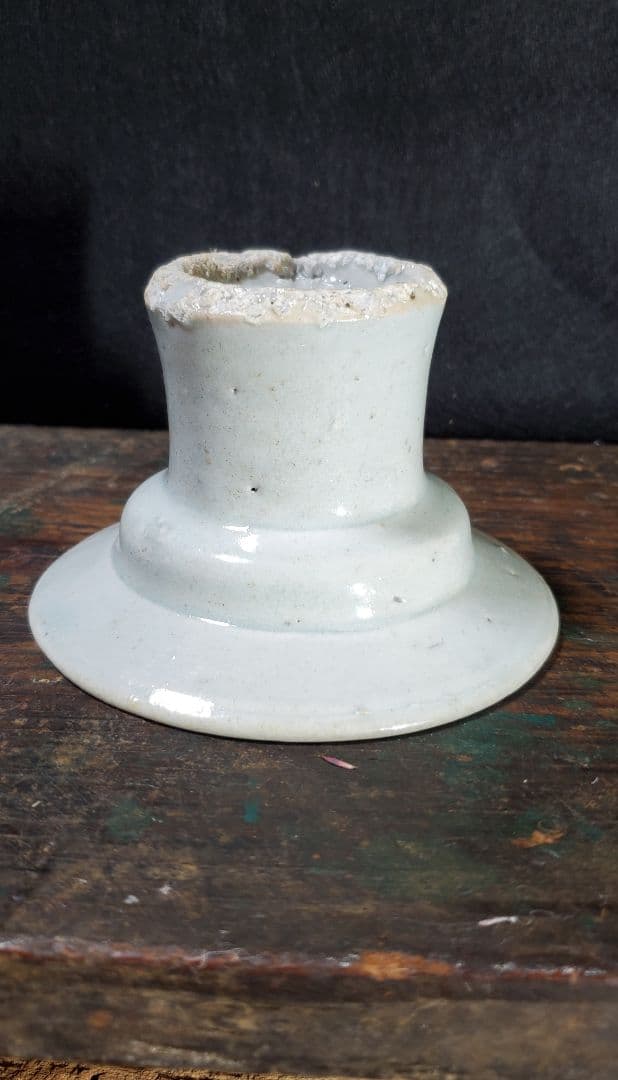 李朝 白磁祭器 白磁盃台