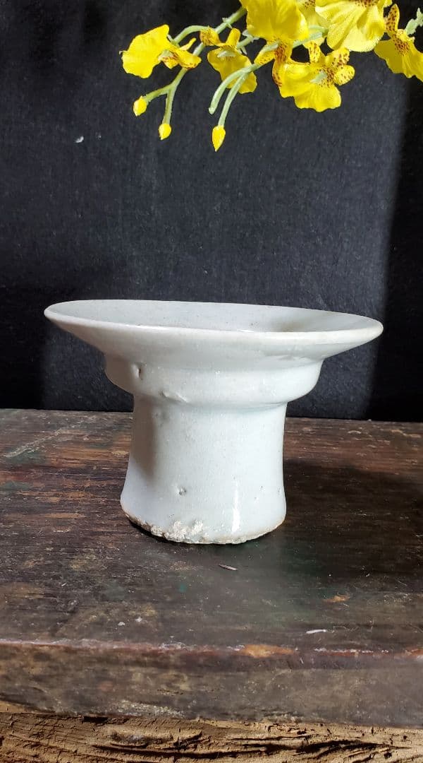 李朝 白磁祭器 白磁盃台