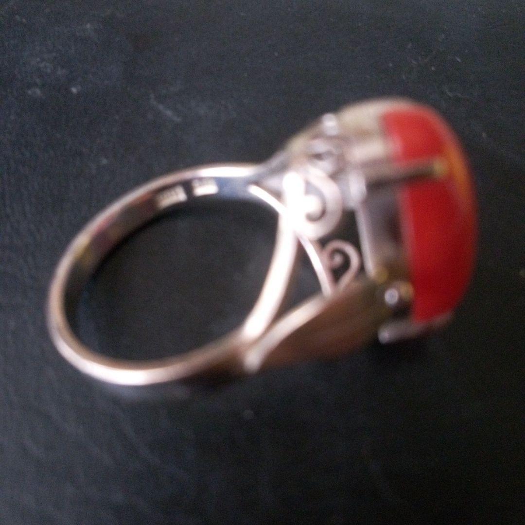 赤珊瑚K14WG指輪