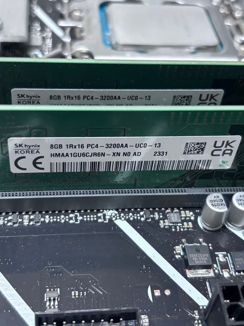 i9-12900kf & ASUS B760 &DDR4 8G×2枚3200