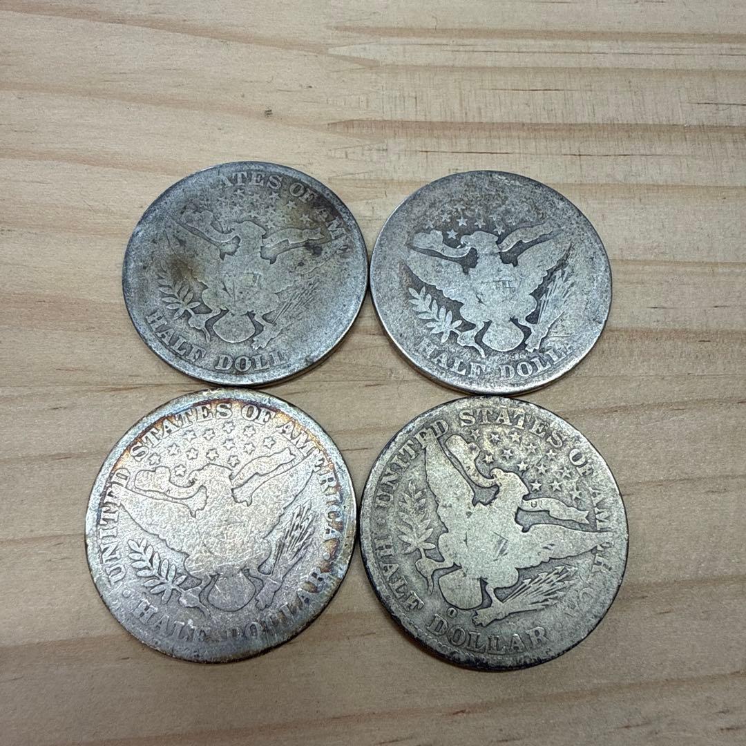 1900年 アメリカ バーバー ハーフダラー 4枚セット