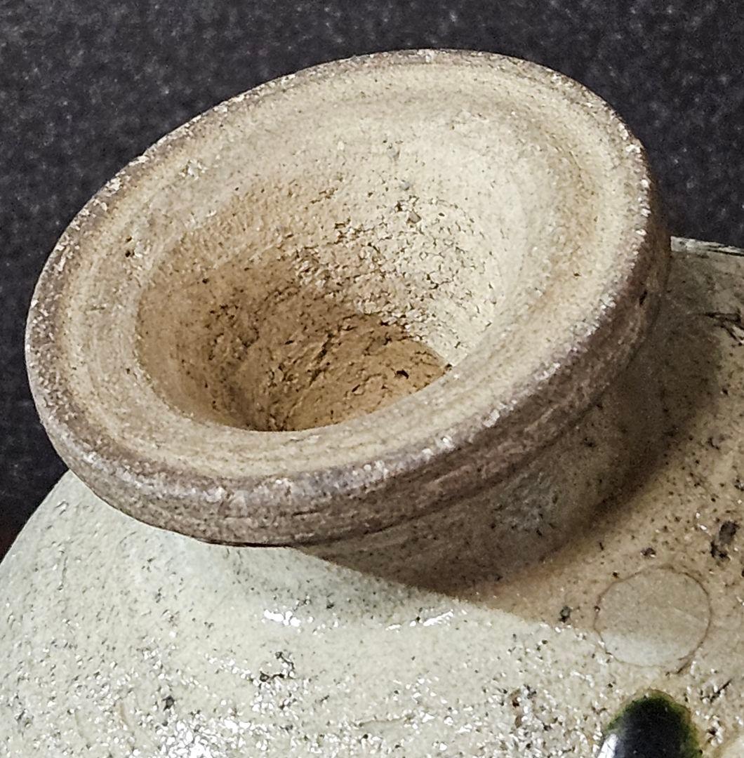 人間国宝【荒川豊蔵】書付識箱　桃山時代　大平美濃古窯作　織部高付　茶碗　茶道具