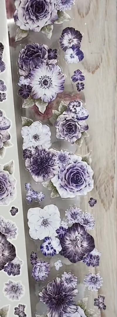 PET 花间暮色 ダイカット加工 6cm×4m 海外マスキングテープ　海外マステ