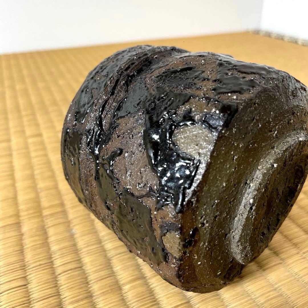 #XG531 陶芸家・天狗寺陶白人 ・引出黒茶碗・銘『玄苔』・共箱・茶碗・茶道具