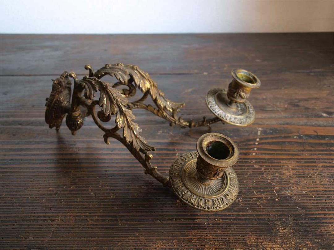 ピアノ用 キャンドルスタンド ２口 ピアノ燭台 金属製 /J932