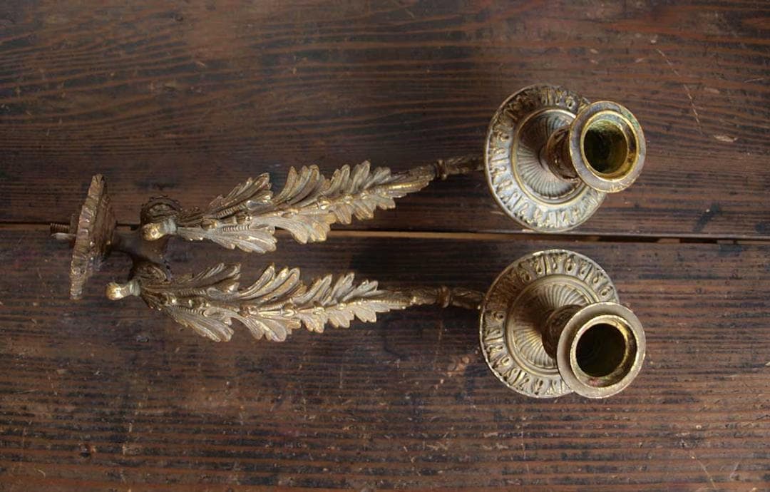 ピアノ用 キャンドルスタンド ２口 ピアノ燭台 金属製 /J932