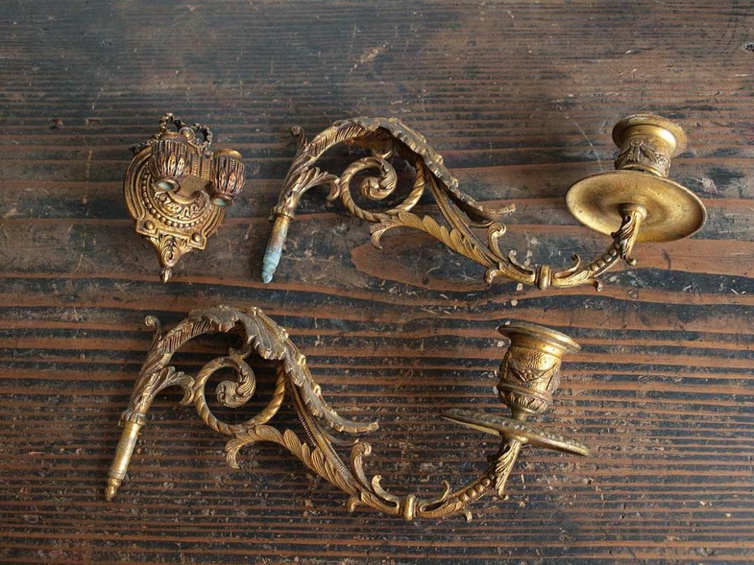 ピアノ用 キャンドルスタンド ２口 ピアノ燭台 金属製 /J932