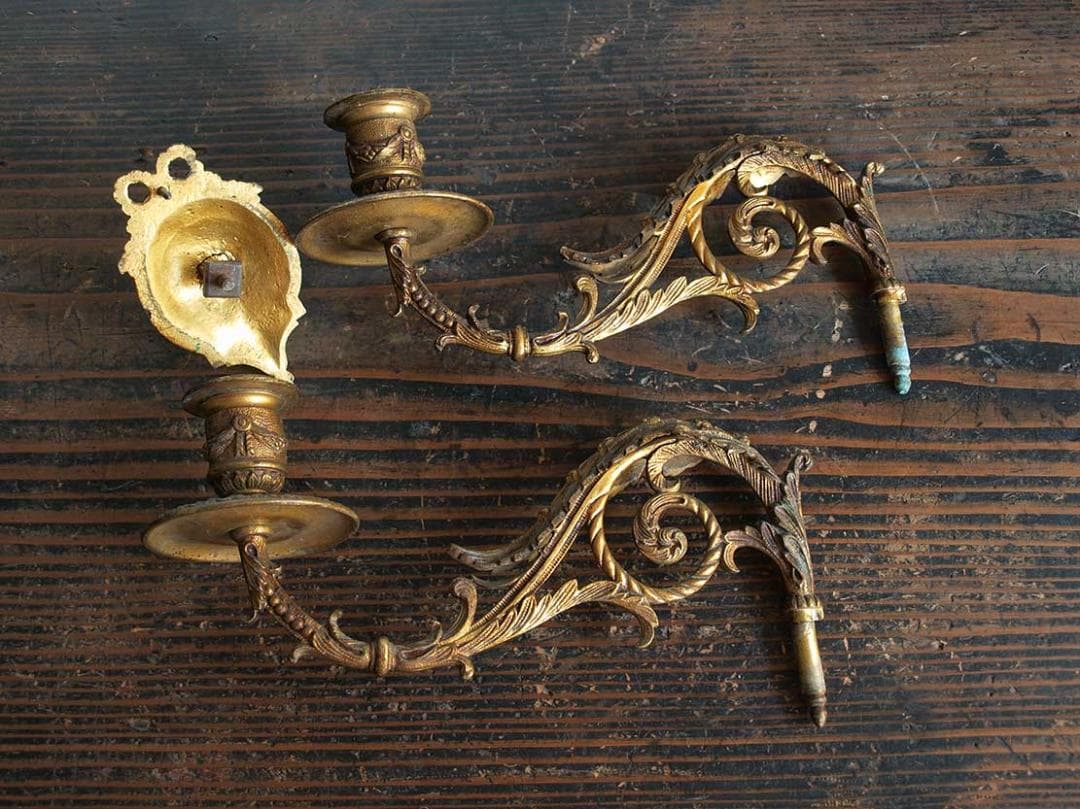 ピアノ用 キャンドルスタンド ２口 ピアノ燭台 金属製 /J932