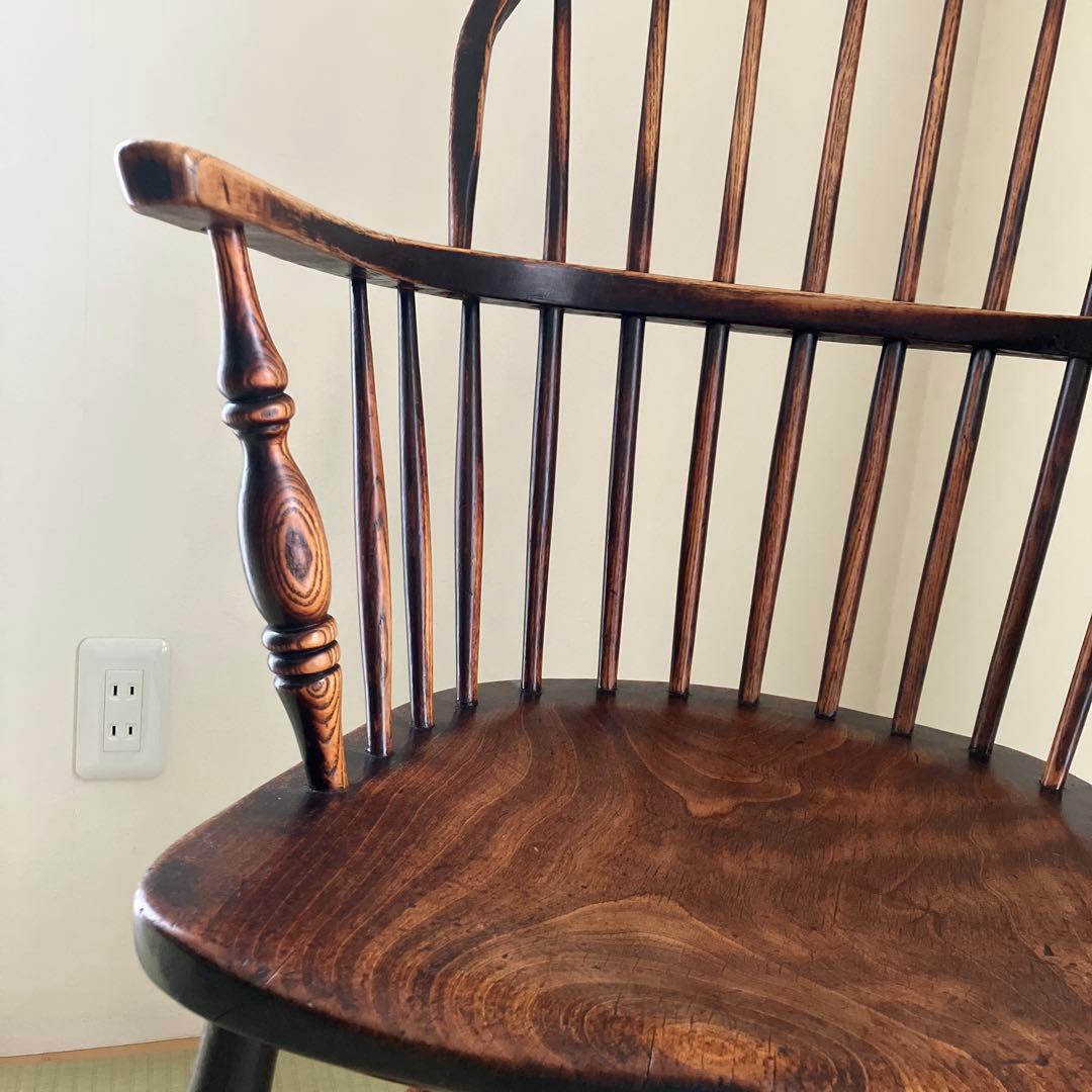 ボウバックチェア　イギリスアンティーク　アーム付き　ウィンザーチェア ー　椅子