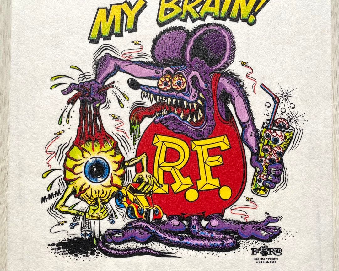 1992 Rat Fink Poster フェルト紙プリント •正規オリジナル品
