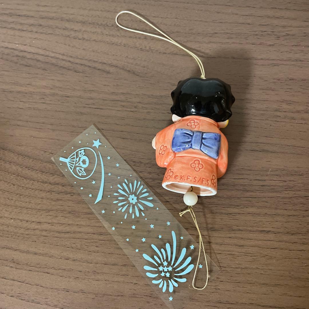 レア　ベティちゃん　風鈴　着物BETTY　陶器製　ふうりん　和物　昭和レトロ