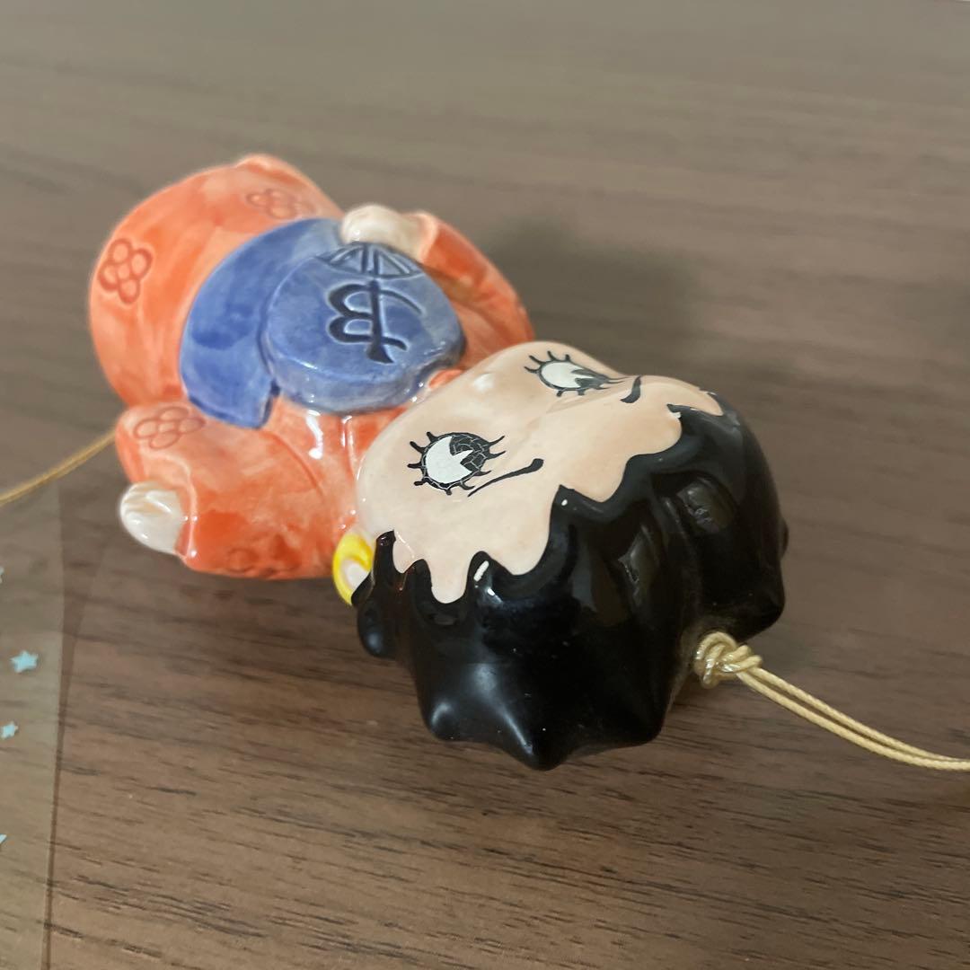 レア　ベティちゃん　風鈴　着物BETTY　陶器製　ふうりん　和物　昭和レトロ