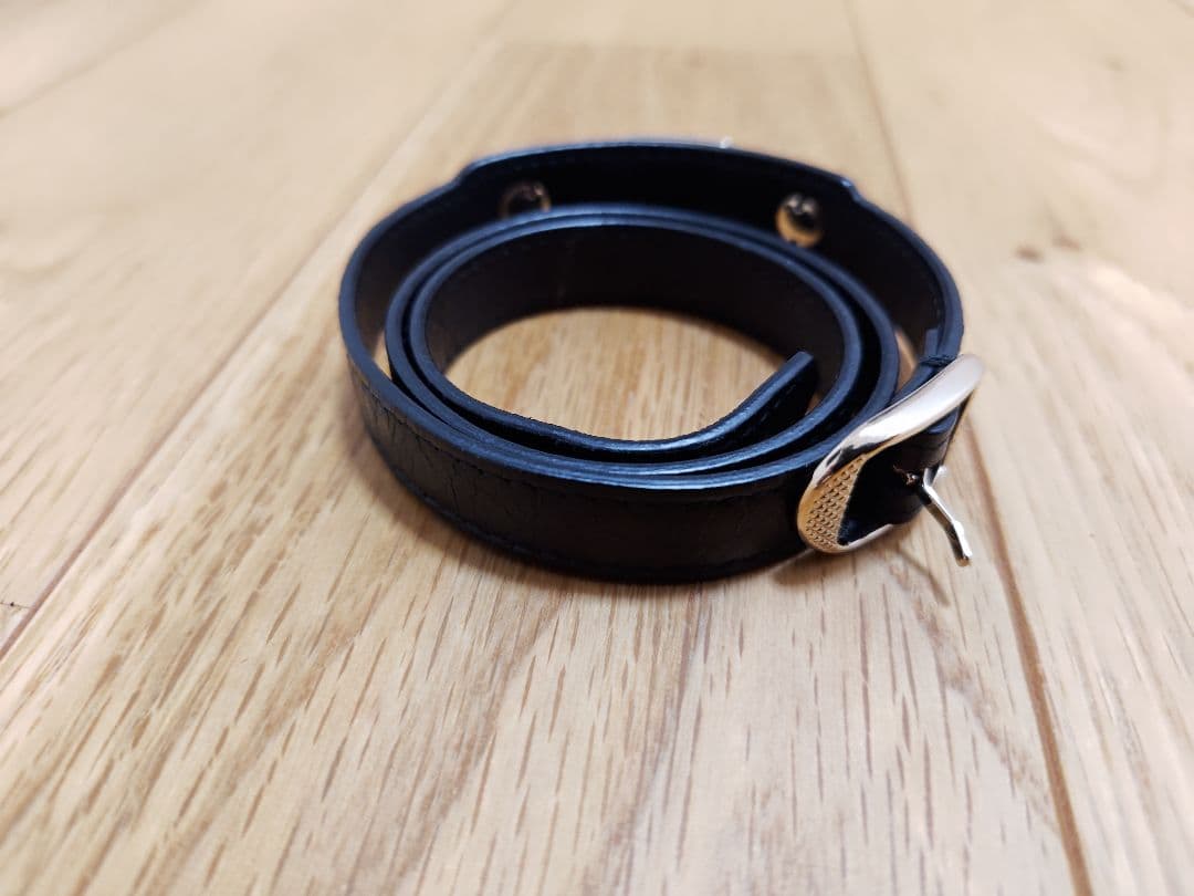 BALENCIAGA ブラックレザー ジャイアントブレスレット