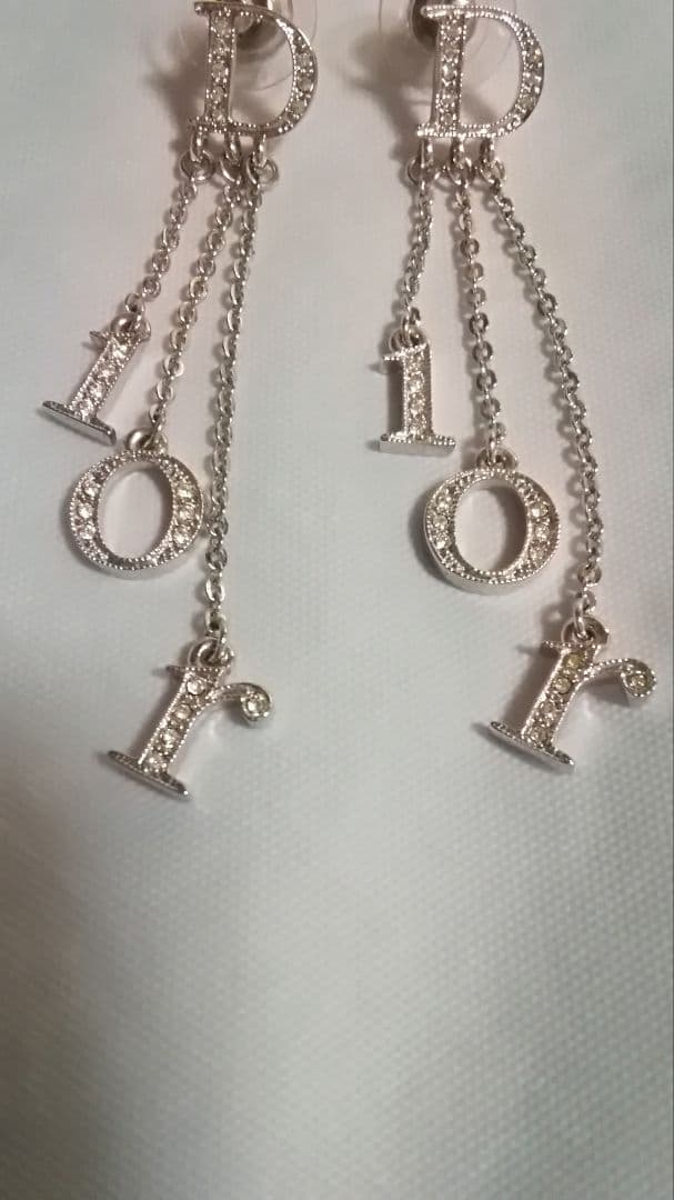 鑑定済み　Christian Dior シルバー ラインストーンピアス