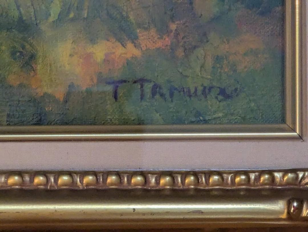 【真作】絵画　油彩6号　ノイシュヴァンシュタイン城　箱・黄袋入　X73