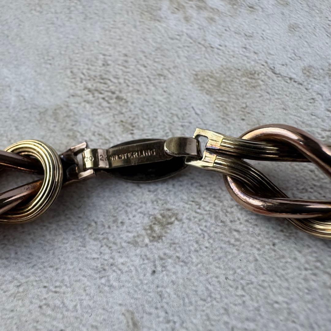 ヴィンテージ ノットリンクブレスレット 12K シルバー925 イタリア製