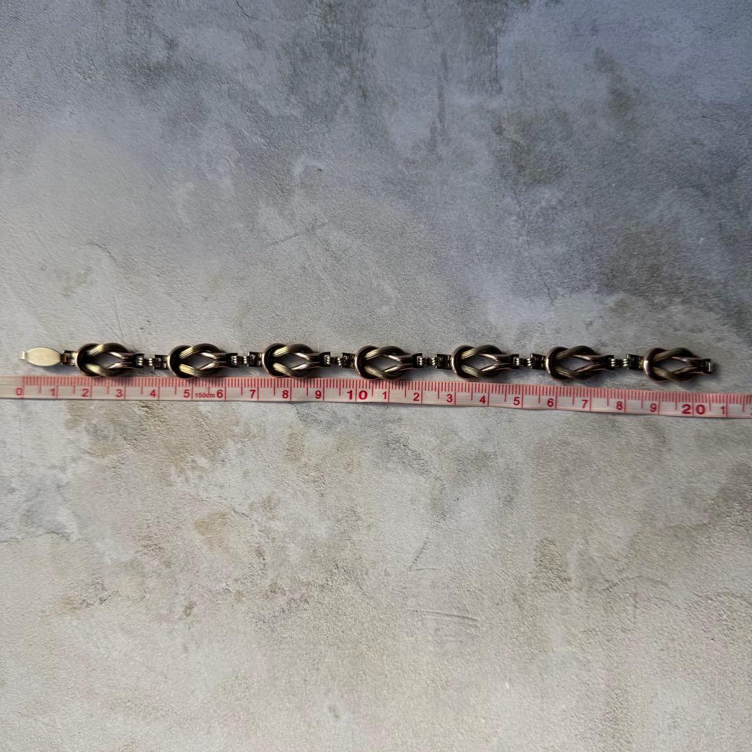ヴィンテージ ノットリンクブレスレット 12K シルバー925 イタリア製