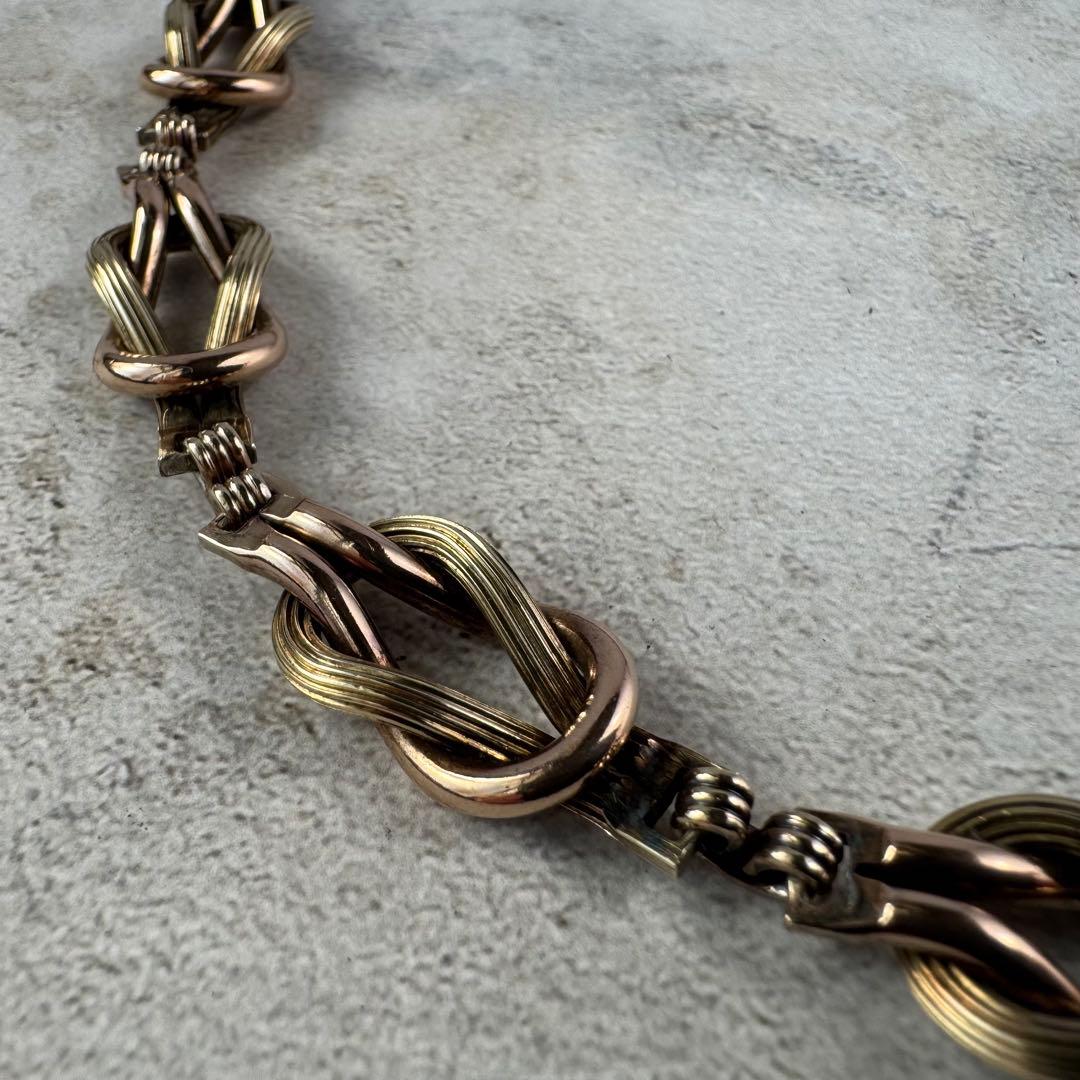 ヴィンテージ ノットリンクブレスレット 12K シルバー925 イタリア製