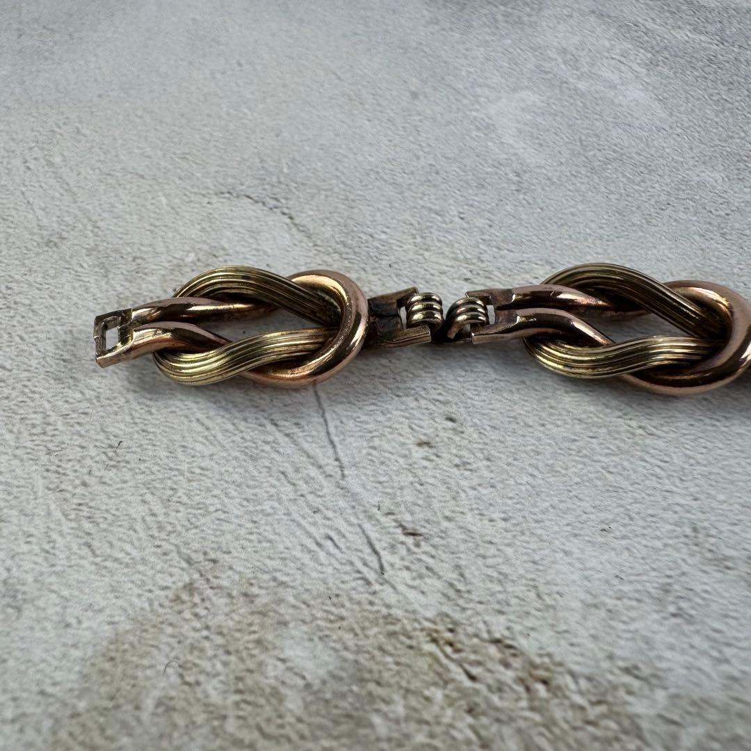 ヴィンテージ ノットリンクブレスレット 12K シルバー925 イタリア製
