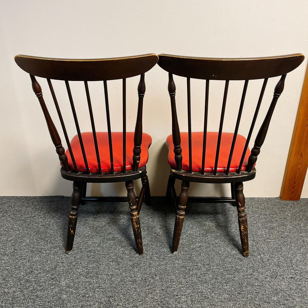 ヴィンテージ　昭和レトロ　ウィンザーチェア 2脚セット　食堂椅子　古家具
